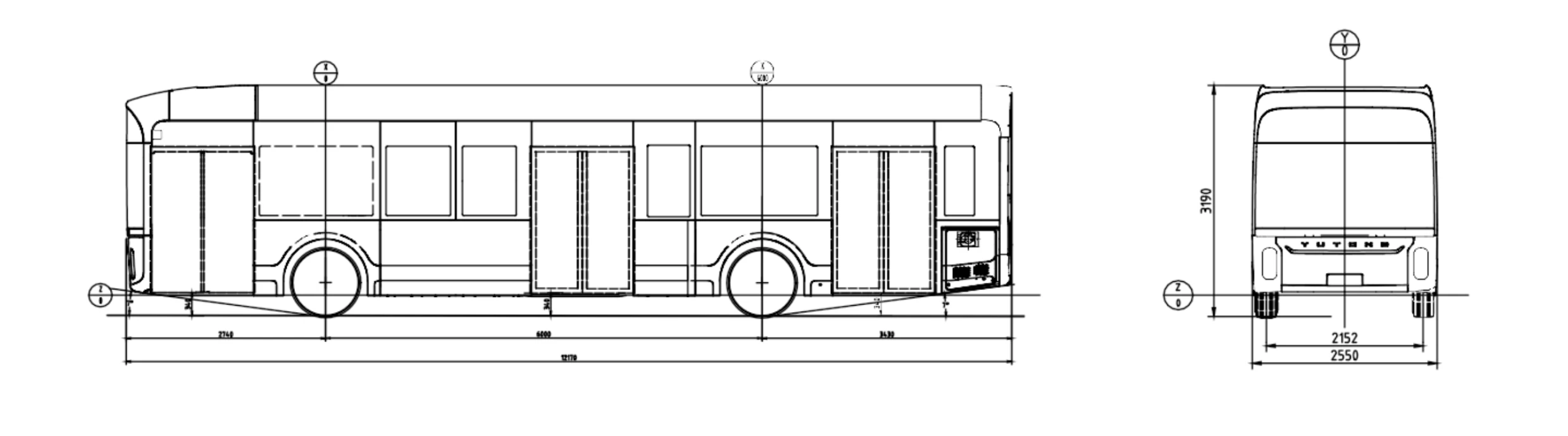 12μ Ηλεκτρικό λεωφορείο - Yutong
