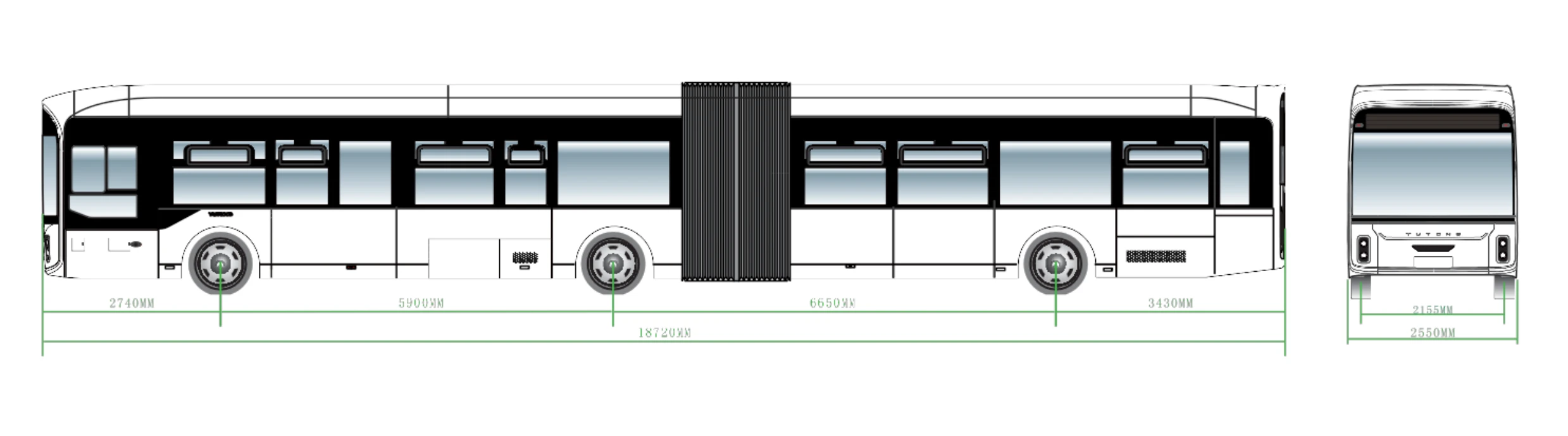 18μ Αρθρωτό ηλεκτρικό λεωφορείο - Yutong
