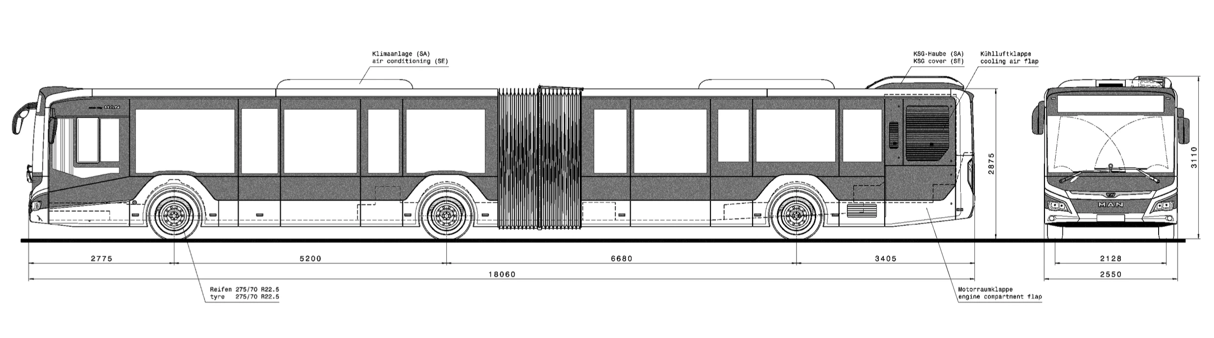 18μ Αρθρωτό θερμικό λεωφορείο - MAN